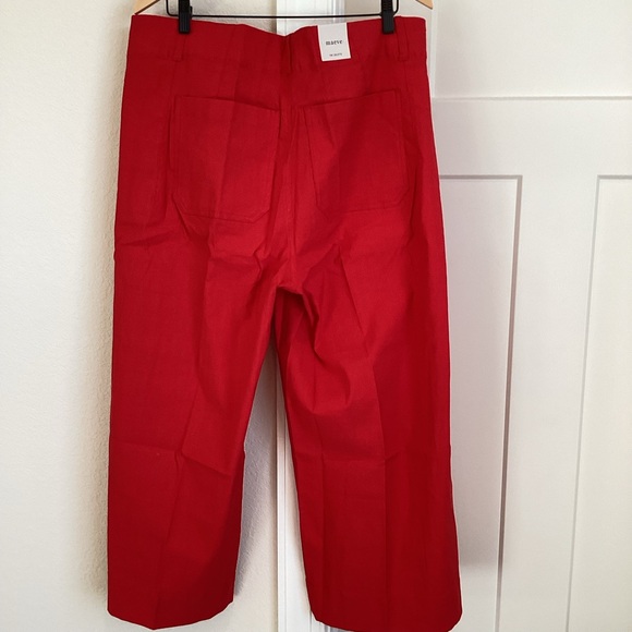 Anthropologie COLETTE Cropped Wide-Leg Pants Maeve Magic Fabric 16W Red NWT - Picture 10 of 15